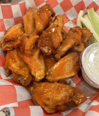 Mild Buffalo Wings 10 for $15 - meaty and fresh with just the right kick.