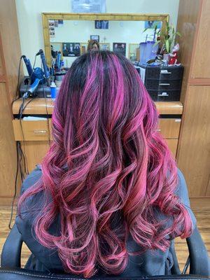 Pink balayage