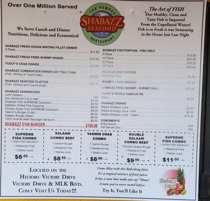 Updated menu with current prices!