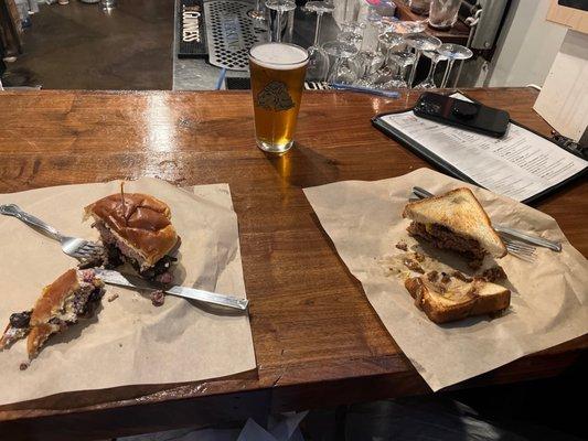 Cadillac on the left - patty melt on the right.