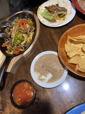 Carne asada fajitas