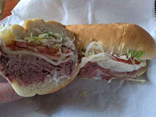 Roast beef sub.  Look at all that meat!