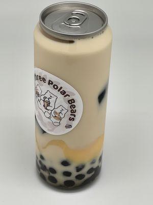 Milk tea with Pearl , pudding and glass jelly