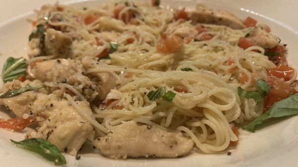 Capellini Al Fresco with Chicken, very good.