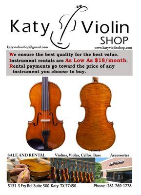 Katy Violin Rental Front Page