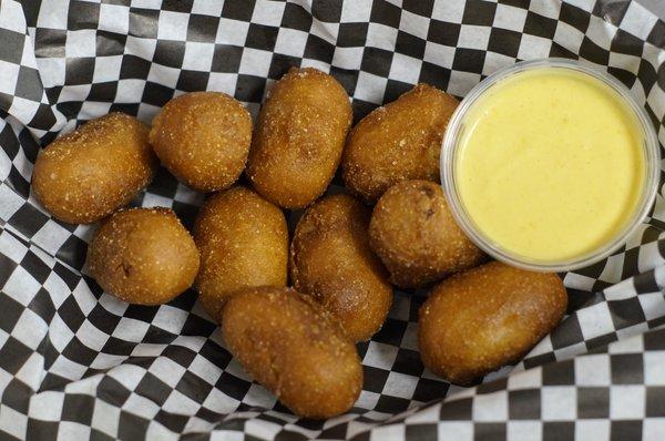 Mini Corn Dogs with Honey Mustard