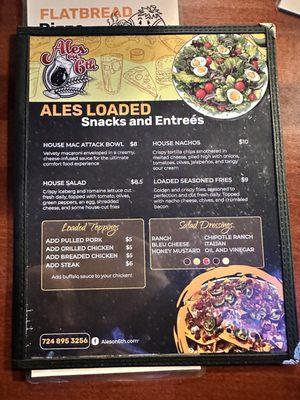 Menu front page