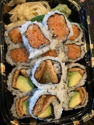 Spicy tuna roll and Tofu Avocado Roll