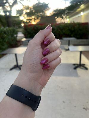 My pink acrylic nails from a few weeks ago.