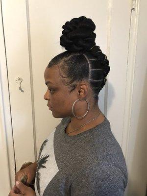 Creative Feed in Braid with bun