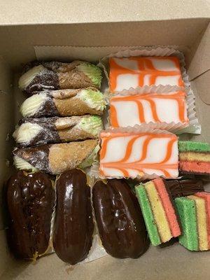 Cannolis, napoleons, rainbow cookies