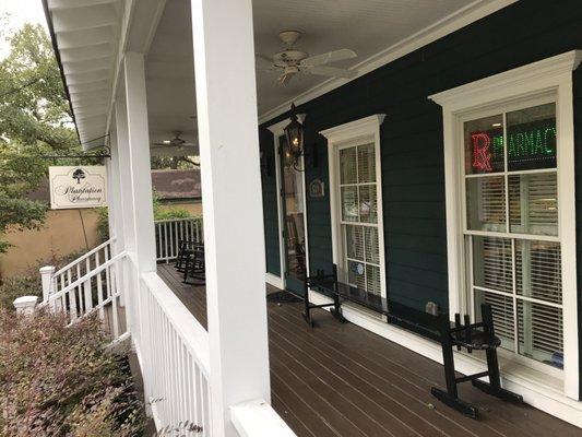 a joggling board on the porch