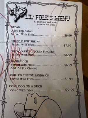 Kids Menu