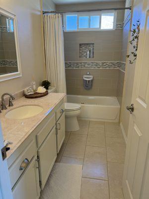 Fresh, spotless bathroom ready for a new start! White Page Cleaning ensures every corner is pristine.Book us for a move in move out cleaning