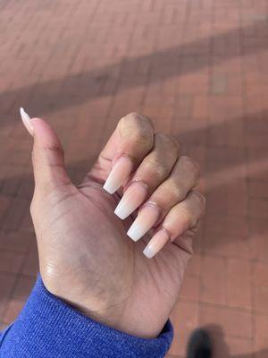 The nails look okay overall but it's the lack of care and attention that makes this a bad experience.