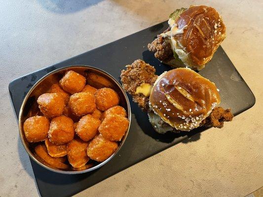 Chicly sliders & sweet potato tots