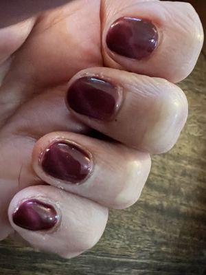 Polish on fingers around nail