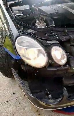 Before headlight restoration