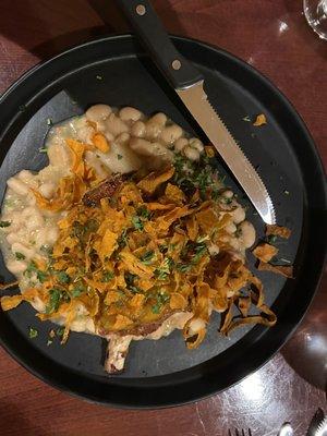 Pork chop with white beans and dried squash