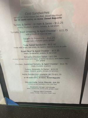 menu as of 1/15/24