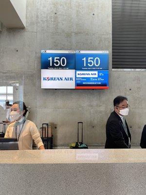 ticket collector and flight attendants