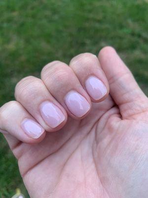 French pink powder nails