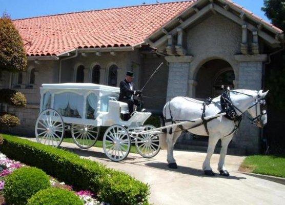 carriage on the way to gravesite before burial