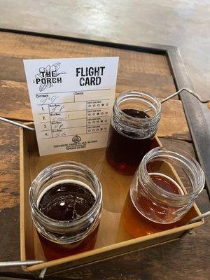 Our flight. Gentlemen's pecan was bourbon aged.