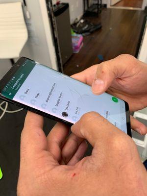 Getting our Galaxy S9+ fixed