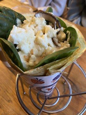 Egg white tofu truffle with spinach crepe