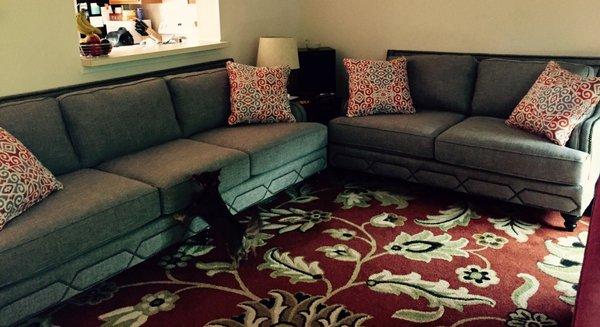 Our comfy new sofa set.