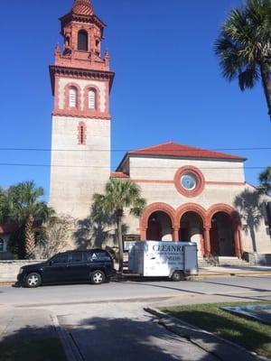 Cleaning at Grace United Methodist Church downtown!