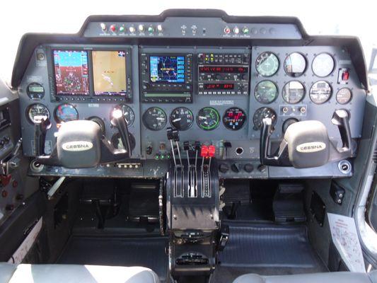 Cockpit of our Cessna 310