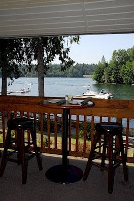 View from the Bar Deck looking out onto Lake Mayfield