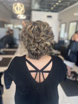 Updo by Mikayla highlights and color by Gio