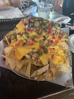 The "Weak Ass Chicken Nachos". Still huge. Only $5 on Mondays!