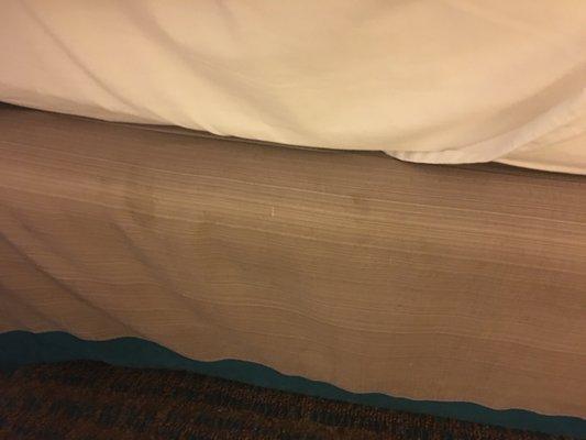 Mystery stains on the bedskirt....I don't want to know what they are.