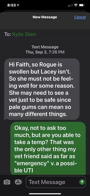 Texts from owner