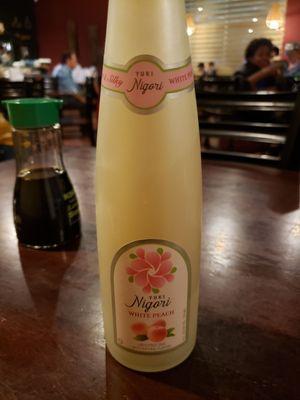 White peach sake (unfiltered)