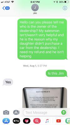 Jim stoped answering me