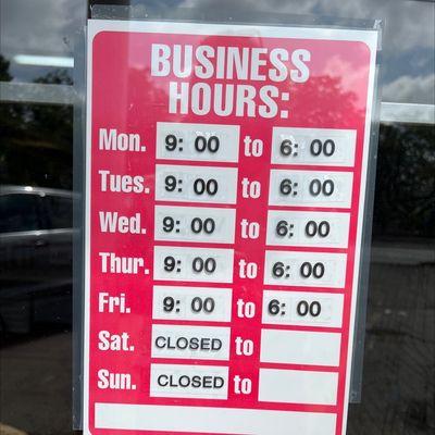 New store hours