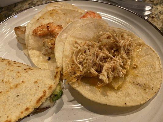 Shrimp and chicken tacos