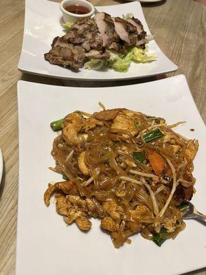 Pad Thai Noodles and Bar-B-Q Pork