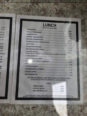 Lunch Menu