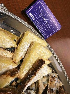 A close-up of the flakey shortbread crust of our luscious Lemon Bars