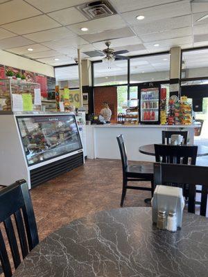 View of counter from table