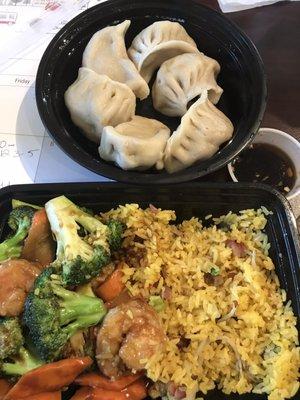 Shrimp And Broccoli Combination and Steamed Dumplings