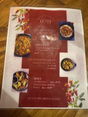 Food menu