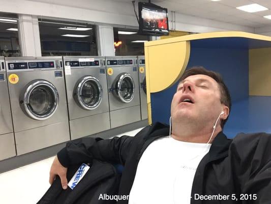 Saturday night at the laundromat, can I be any more boring than that?