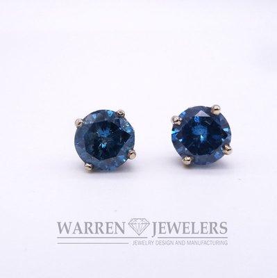 Blue Diamond Earring Studs